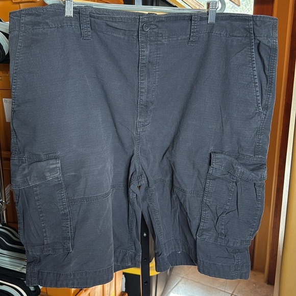 Nautica Stretch Ripstop Cotton Cargo Shorts Black Size 48W BG - Picture 4 of 13